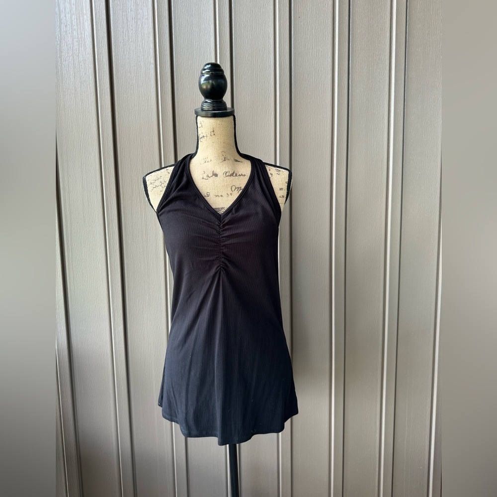 Torrid Ribbed Black V-Neck Halter Tank Top Sz 1 (1X) 14-16 New